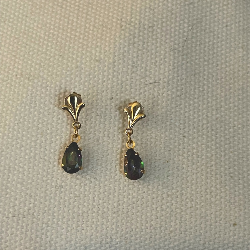 Dainty opal hanging earrings